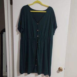 SHEIN Dark Green Button-Down Dress